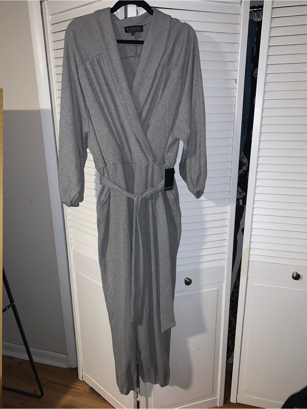 Eloquii Plus Size Women’s Surplice Long Sleeve Tie Waist Jumpsuit